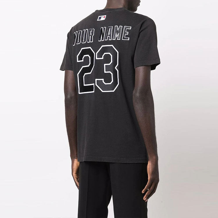 Off-White x New Era x MLB Crossover SS22 Logo Printing Short Sleeve Ordinary Version Black OMAA027G21JER0061001