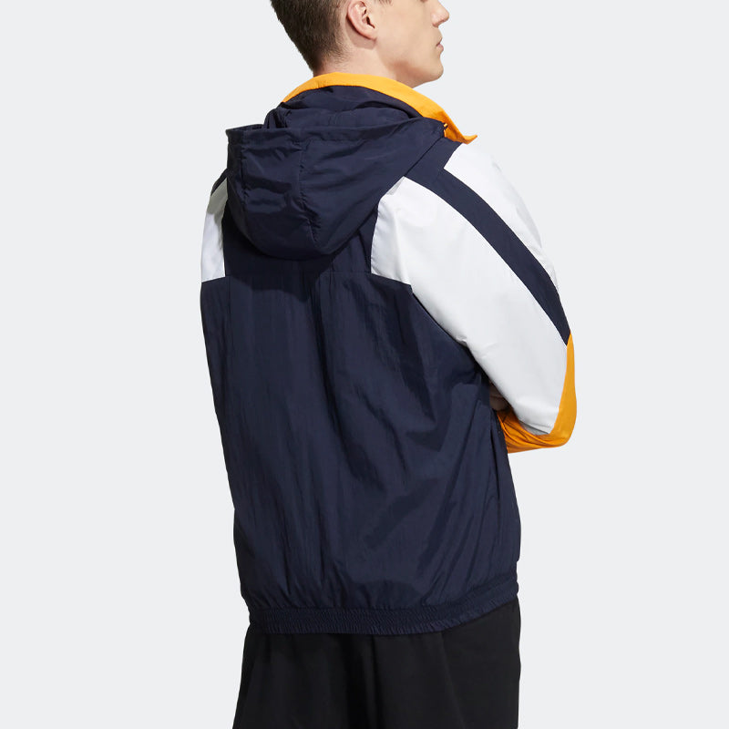 adidas St Brand Wvjk Contrasting Colors Logo Micro Mark Athleisure Casual Sports Zipper Hooded Jacket Multicolor HE7473