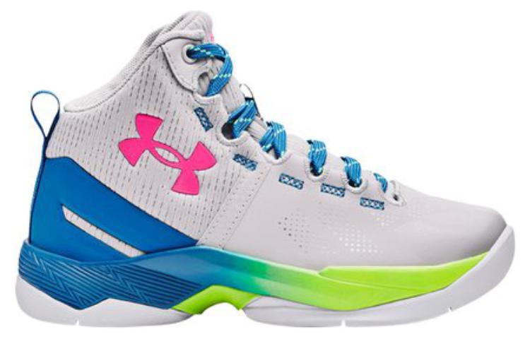 (PS) Under Armour Curry 2 Splash Party Basketball Shoes 'White Pink Electric Blue' 3026306-100