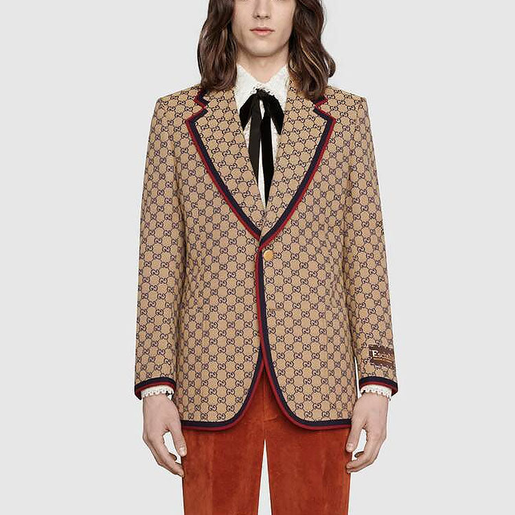Gucci Canvas single breasted Jacket Khaki 654922-ZKU09-9078
