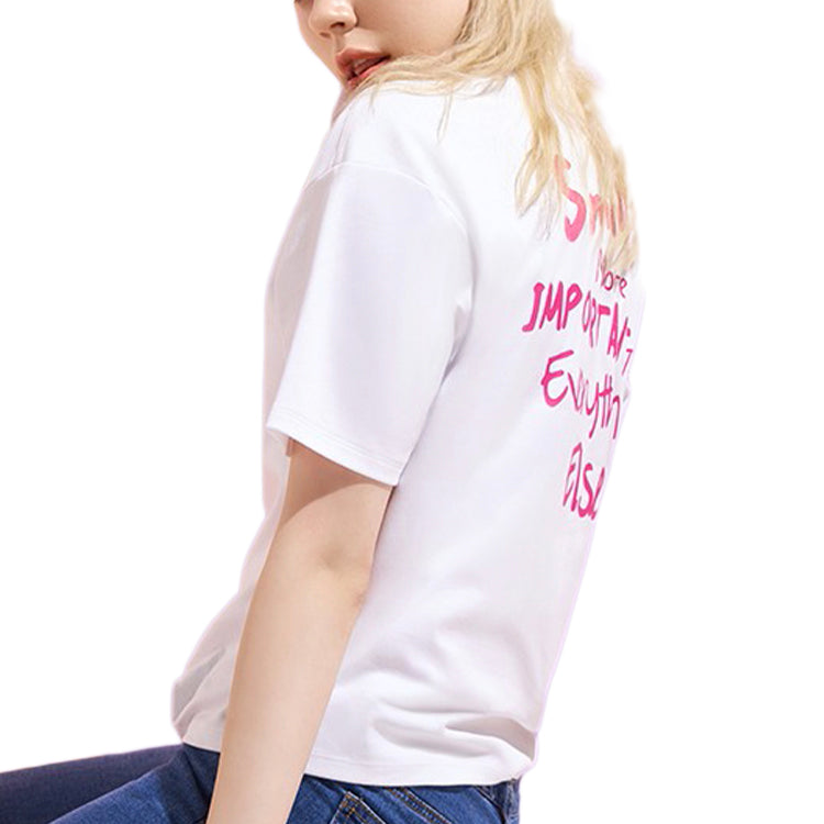 (WMNS) FILA Series Logo Printing Round Neck Short Sleeve White F51W028101F-WT