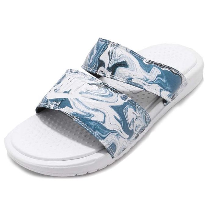 (WMNS) Nike Benassi Duo Ultra Slide 'White Blue Black' 819717-002