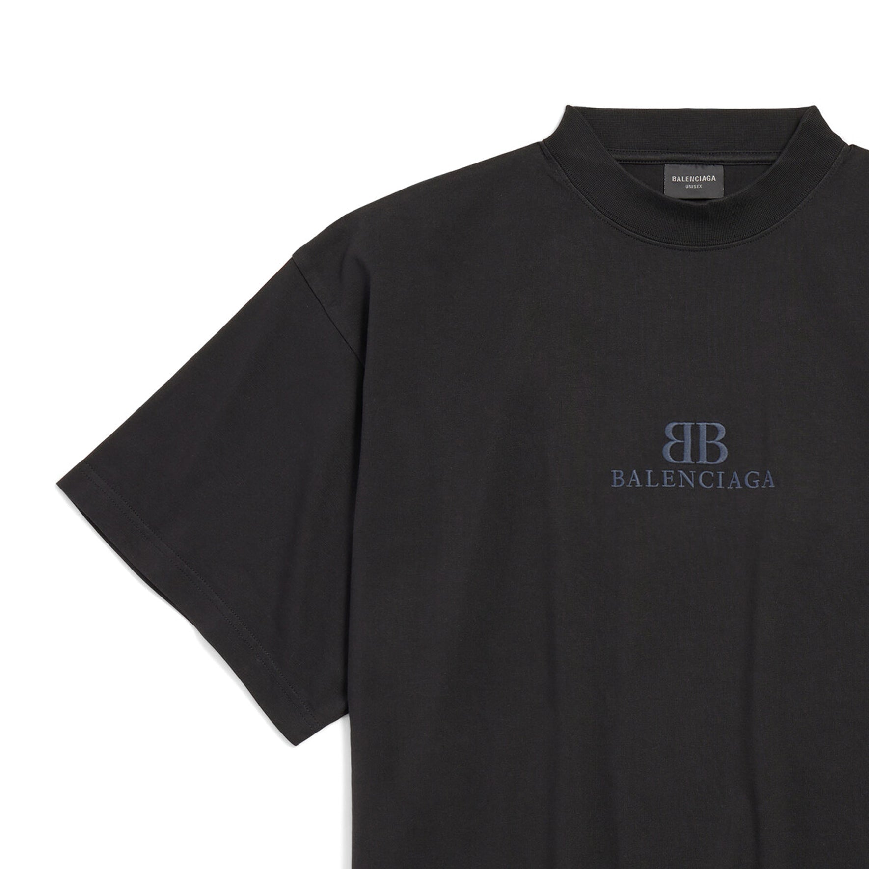 Balenciaga BB Classic Balenciaga Cropped T-shirt Oversized 'Black' 783399TQVS81083