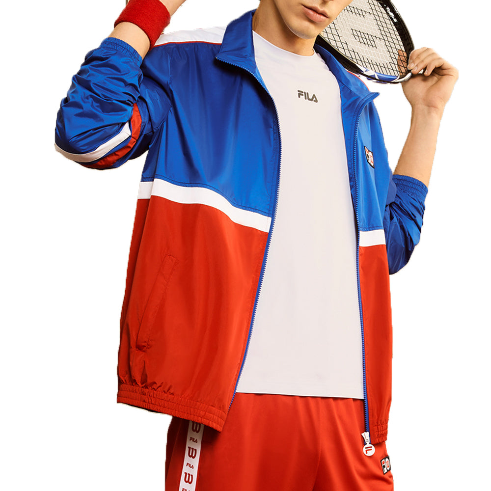 Yellow FILA x Wilson Crossover Contrasting Colors Tennis Sports Woven Jacket Blue A11M033702F-RB
