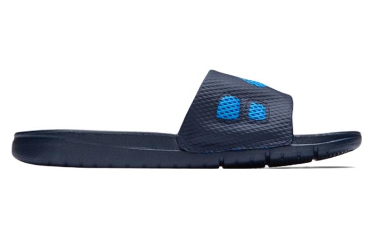 Nike Benassi Solarsoft Slide Sports Slippers Black Blue 431884-440