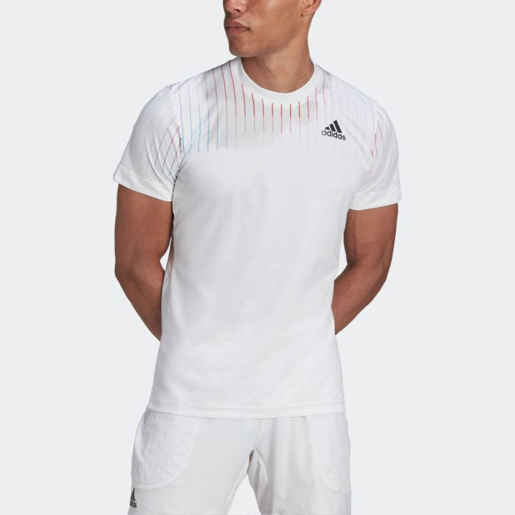 adidas Melbourne Tennis Freelift Printed Tee 'White' HA3344