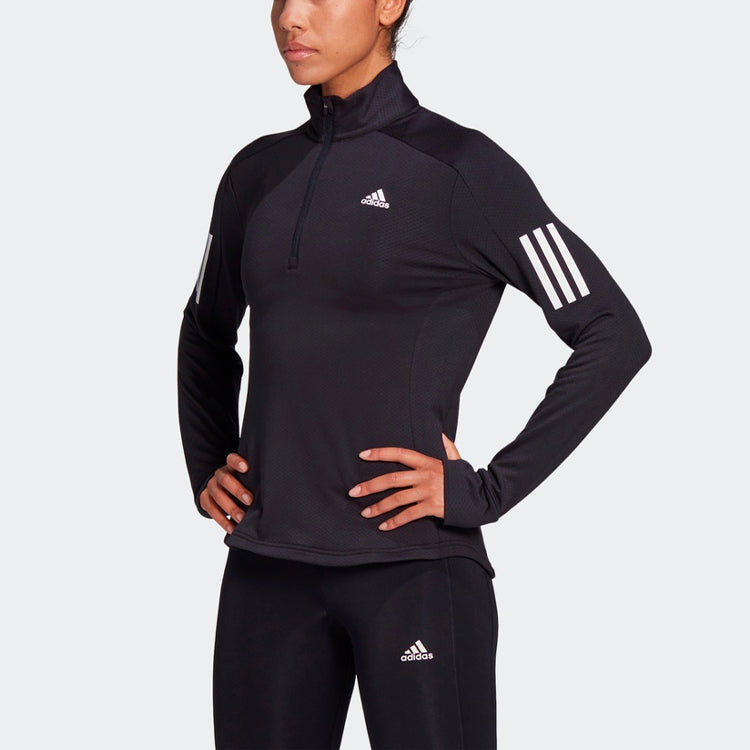 (WMNS) adidas Logo Stripe Printing Running Stand Collar Jacket Black GC6642