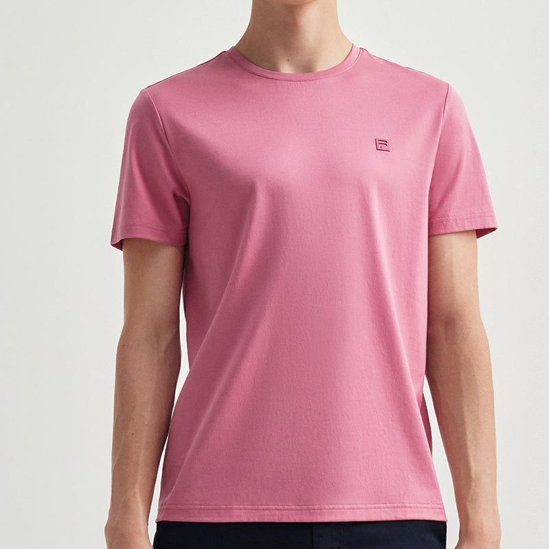 FILA Solid Color Round Neck Casual Sports Short Sleeve Purple F11M032101F-VT
