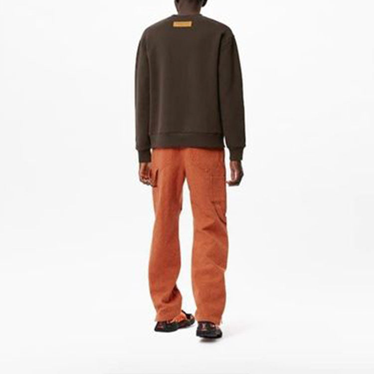 Men's LOUIS VUITTON FW21 Logo Word Pullover Brown 1A977O