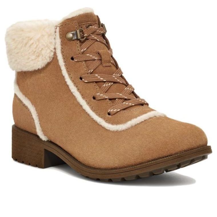 (WMNS) UGG Bodie Fur Lace Boot 'Chestnut' 1153472-CHE