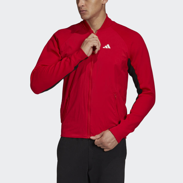 adidas Back Embroidered Pattern Casual Sports Jacket Red FM9972