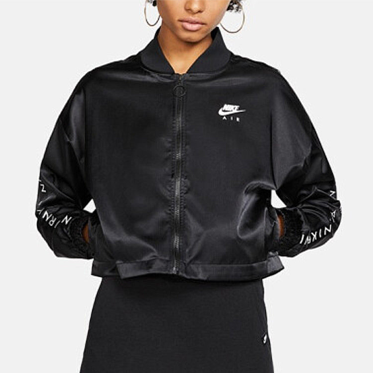 (WMNS) Nike Air Trk JKT Jacket Satin Jacket Black BV4780-010