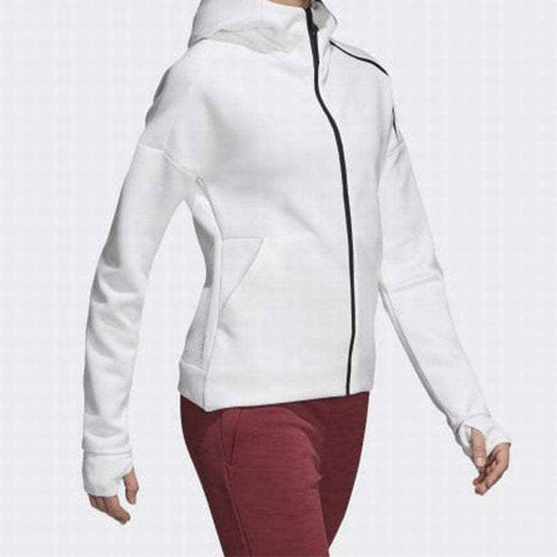 (WMNS) adidas Alphabet Logo Printing Sports Windproof Hooded Jacket White DN8508