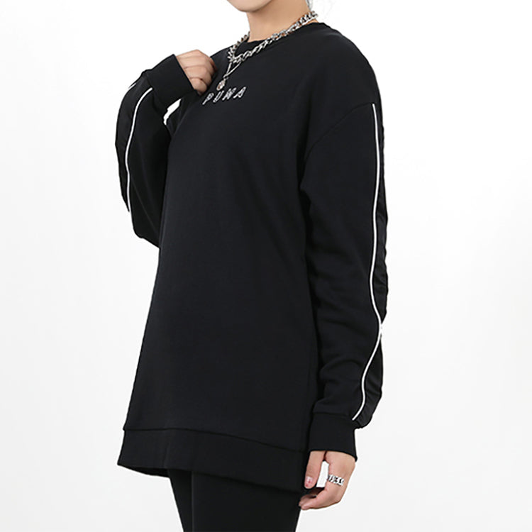 (WMNS) PUMA Style Cat High Neck Crew Sweatshirt 'Black White' 587248-01
