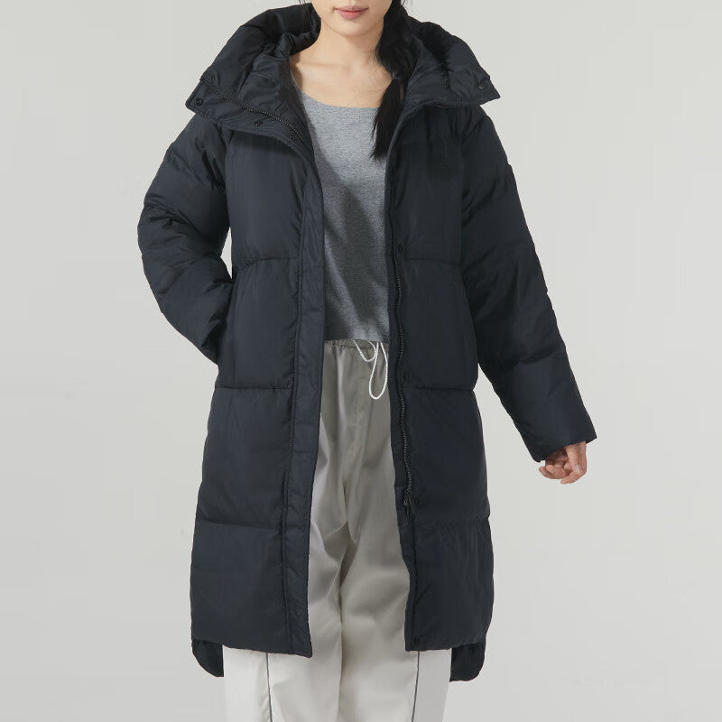 (WMNS) Skechers Casual Long Down Jacket 'Black' P423W030-0018