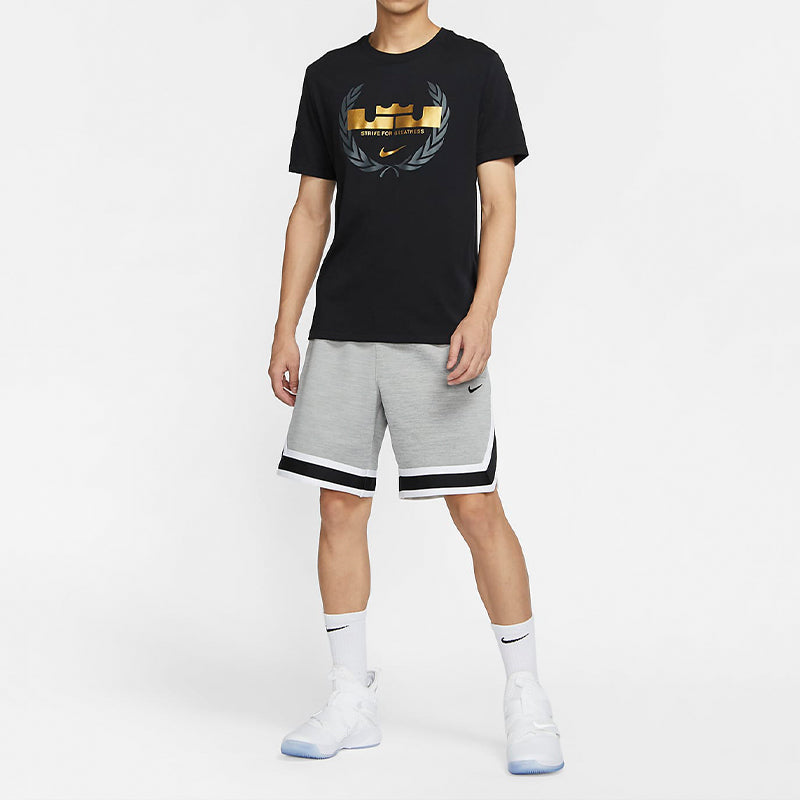 Nike Dri-FIT LeBron Logo Round Neck Quick Dry Basketball Sports Short Sleeve Black CV2048-010