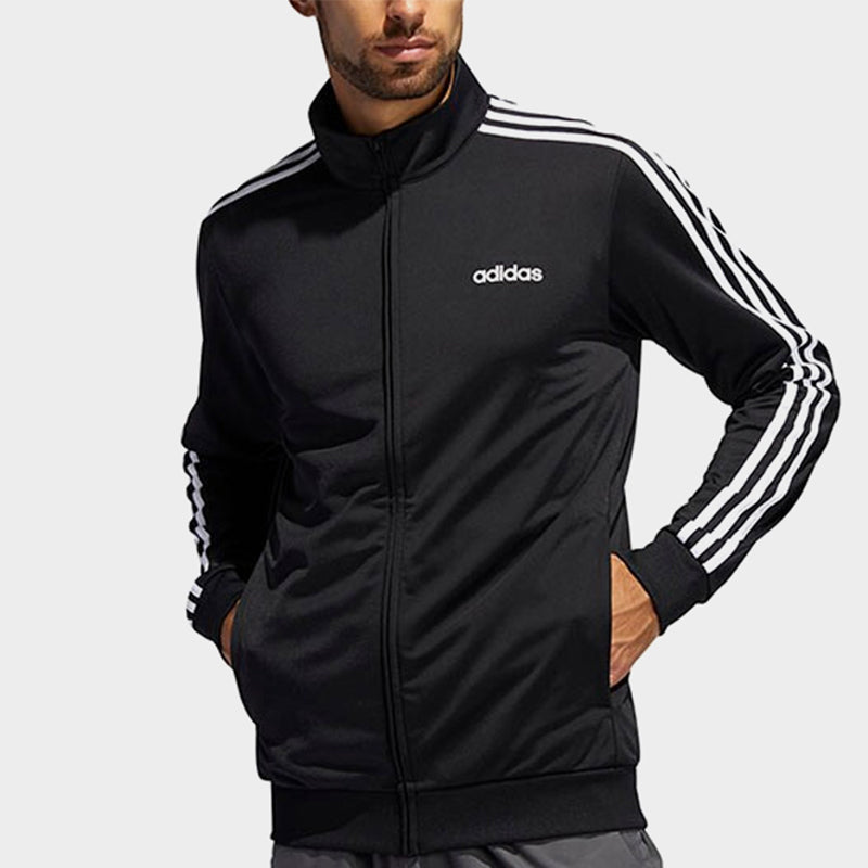 adidas Stand Collar Casual Sports Running Jacket Black FM5770
