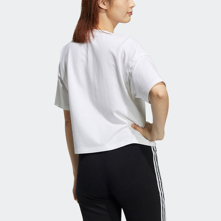 (WMNS) adidas originals Ryv Tee Ss Stripe Sports Round Neck Short Sleeve White T-Shirt H39016