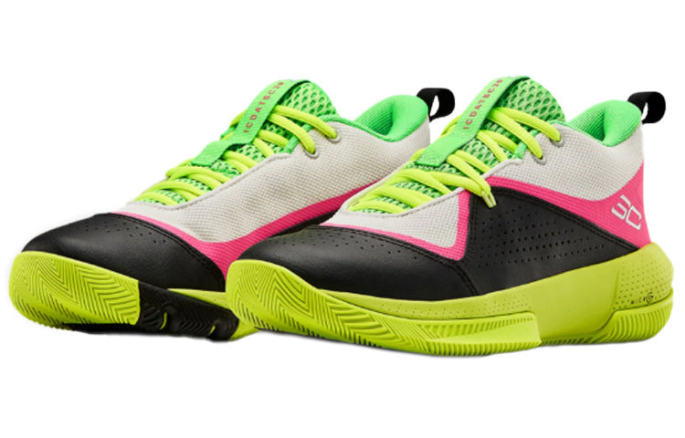 (GS) Under Armour SC 3ZER0 4 'White Vis Yellow' 3023918-102