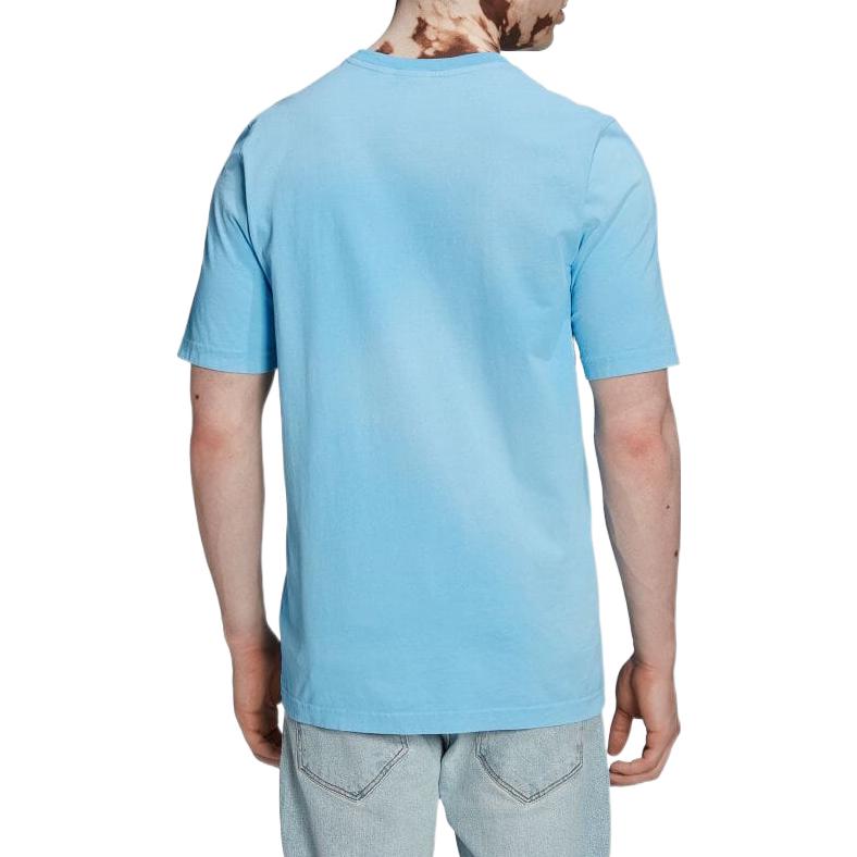 Men's adidas Solid Color Printing Round Neck Short Sleeve Blue T-Shirt HK7506