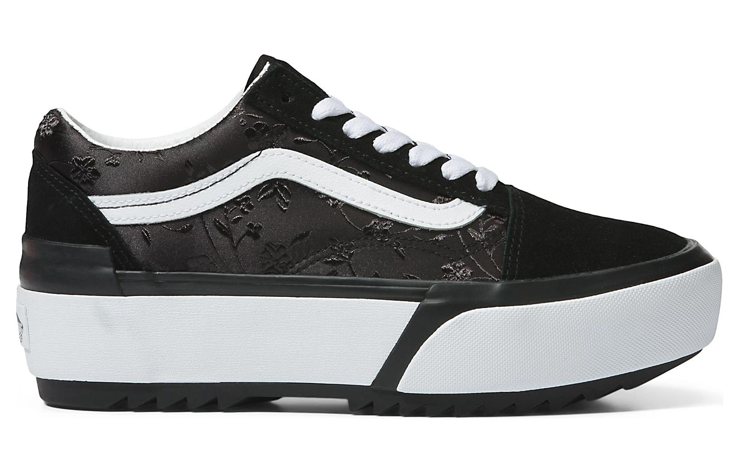 (WMNS) Vans Old Skool Stacked Shoes 'Satin Floral Black' VN0A4U15BLK