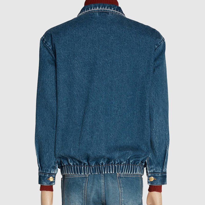 Gucci Ribbon Wash Denim Jacket For Men Navy 611771-XDBB9-4447