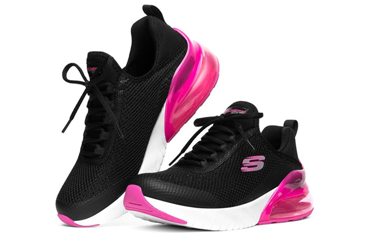 (WMNS) Skechers Skech-Air Stratus Running Shoes Black/White/Pink 13276-BKHP
