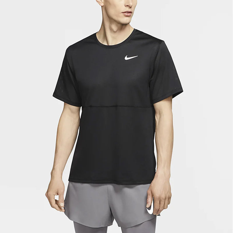 Men's Nike Solid Color Logo Casual Training Sports Short Sleeve Black T-Shirt CJ5332-010