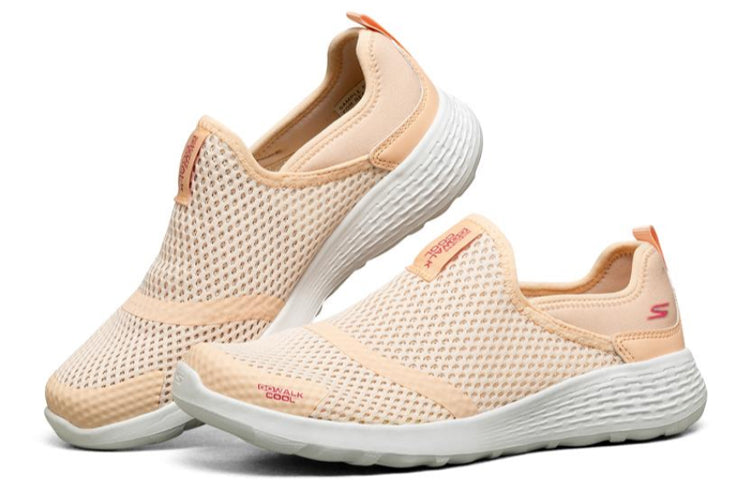 (WMNS) Skechers Go Walk Cool Slip-on Shoes Pink/White 667082-PCH