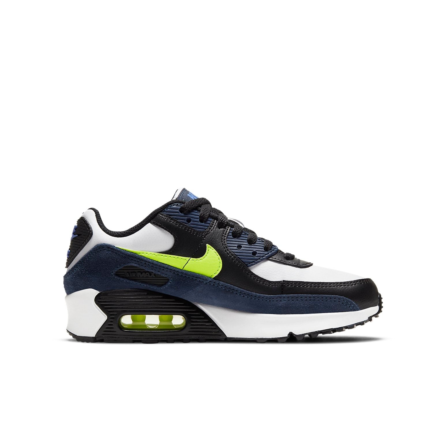 (GS) Nike Air Max 90 Leather 'Midnight Navy Volt' CD6864-401