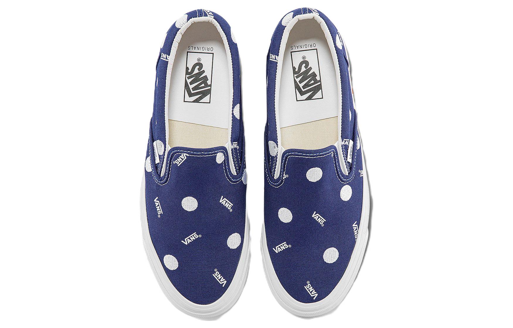 Vans OG Classic Slip-on LX Low Top Casual Skateboarding Shoes Unisex White Blue VN0A45JK84A