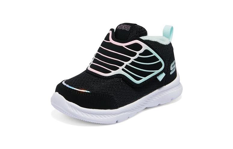 (TD) Skechers Comfy Flex Shoes 'Black Sky Blue' 303017N-BLK