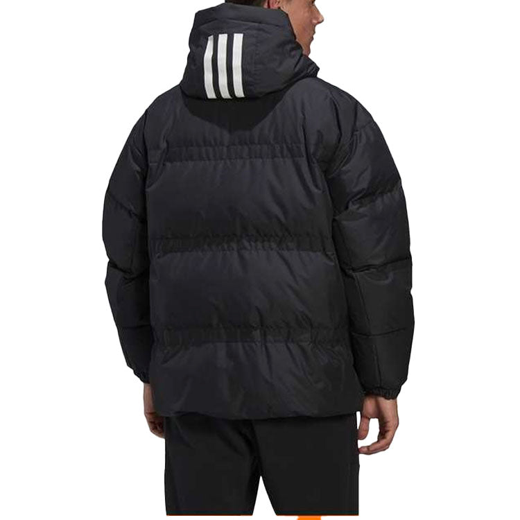 adidas Outdoor Casual Sports hooded down Jacket Black GF0054