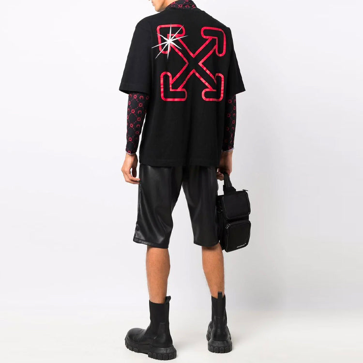 Off-White FW21 Logo Round Neck Short Sleeve Ordinary Version Black OMAA119F21JER0251025