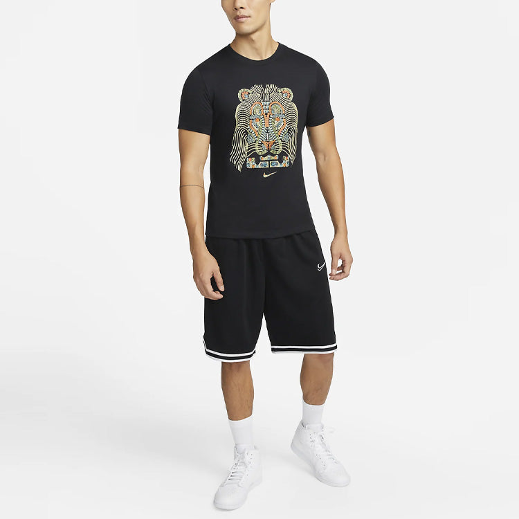 Nike Printing Basketball Sports Round Neck Short Sleeve Black DM2468-010