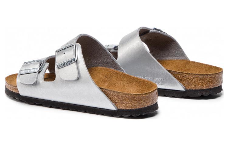 Birkenstock Arizona Birko-Flor Narrow Fit Sandals 'Silver' 1012283
