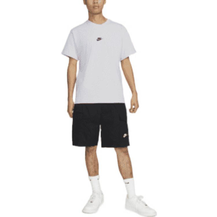 Men's Nike Solid Color Embroidered Small Label Round Neck Casual Loose Short Sleeve Light Bone T-Shirt DN5241-072