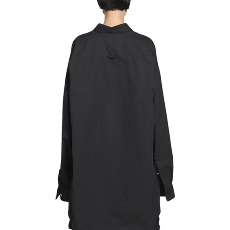 (WMNS) Balenciaga Oversize Shirt 'Black' 675499TKM021000