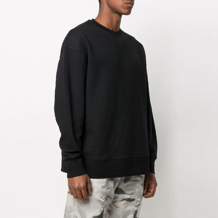 Men's Y-3 SS21 Logo Round Neck Pullover Black GV4194