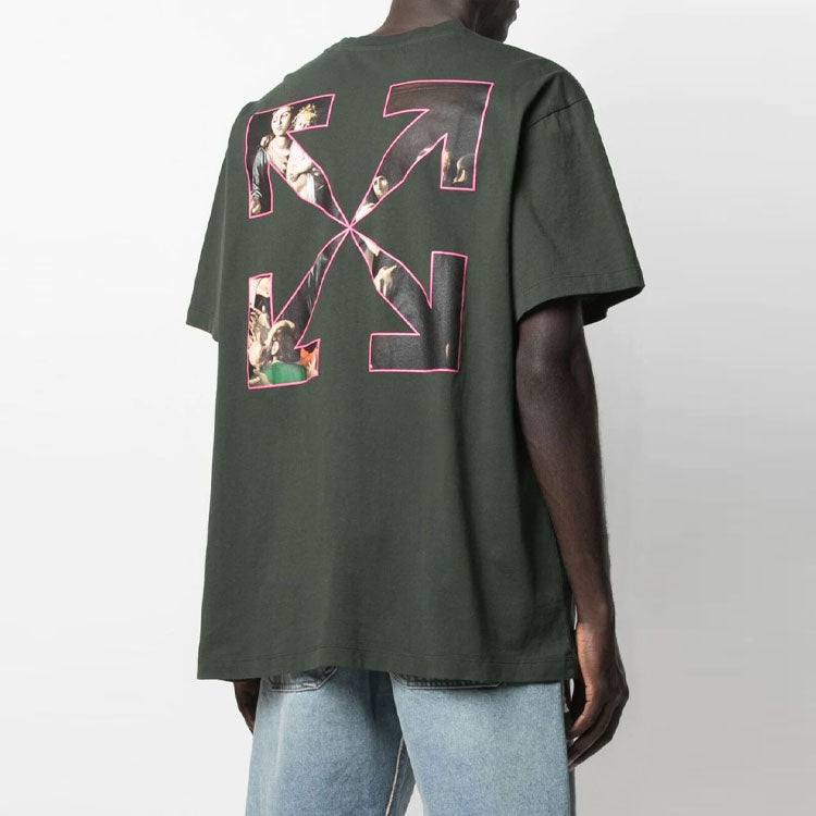 Off-White SS21 Printing Arrow Short Sleeve Loose Fit Black OMAA038S21JER0055901