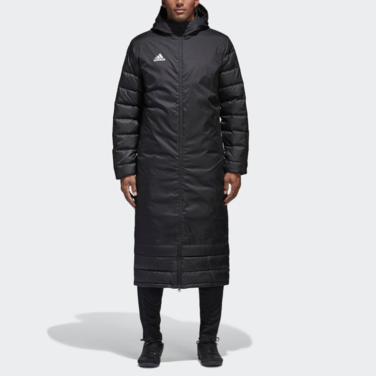 adidas Long Hooded Down Jacket 'Black' BQ6590