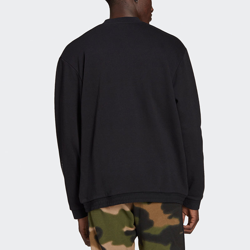 adidas originals Sprt Arc Crew Casual Sports Round Neck Long Sleeves Black GN2464
