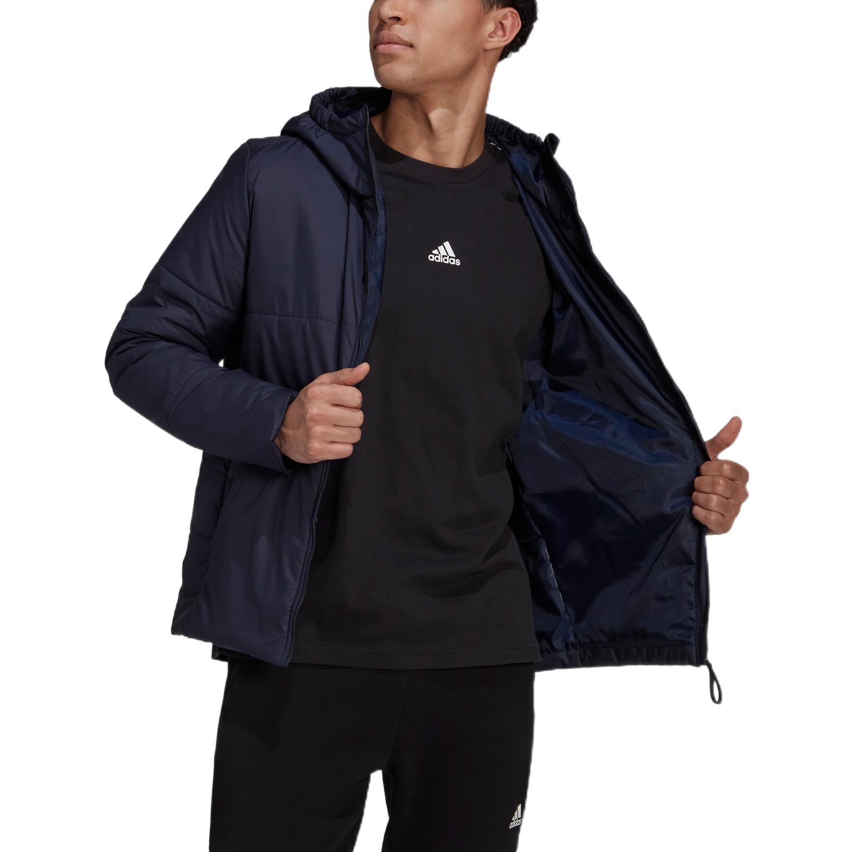adidas BSC 3-Stripes Hooded Insulated Jacket Asia Sizing 'Blue' HG6270