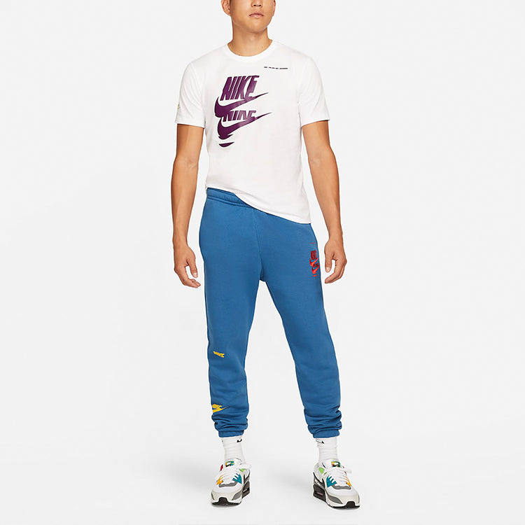 Men's Nike Chest Creative Printing Short Sleeve White T-Shirt DM6378-100