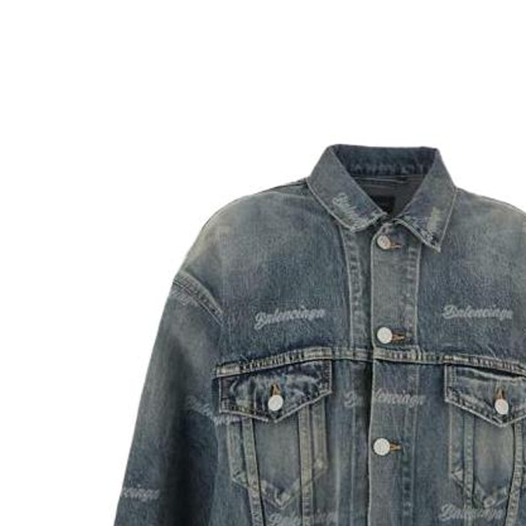(WMNS) Balenciaga Denim Jacket 'Blue' 745037TNW014012