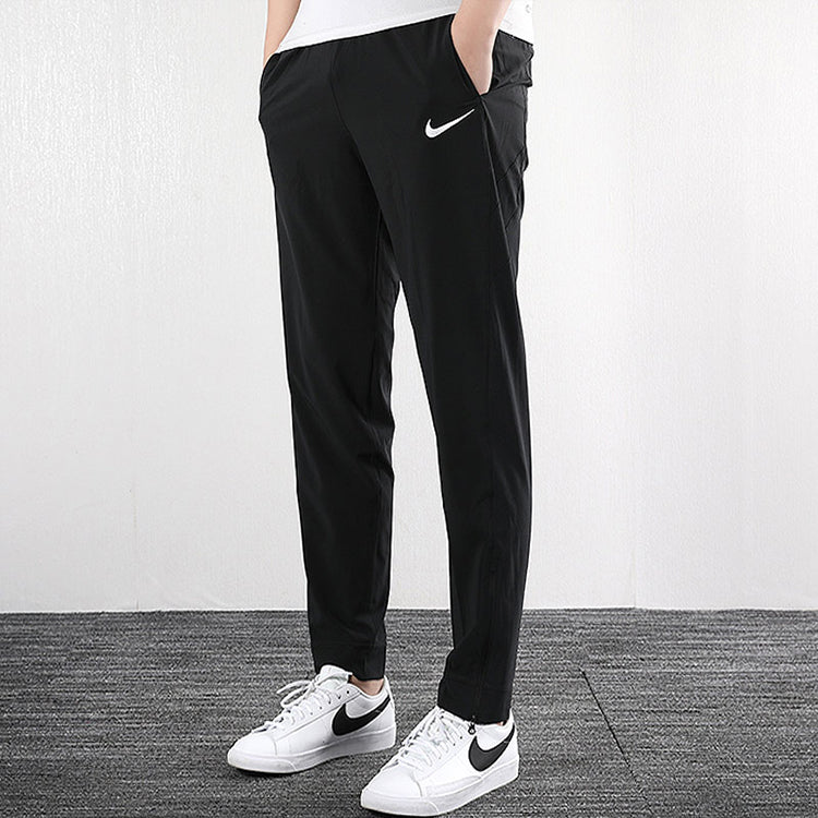 Nike Logo Drawstring Woven Basketball Sports Long Pants Black BV3355-010