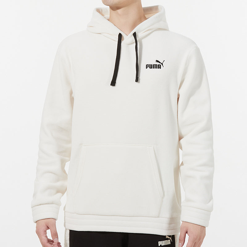 PUMA Logo Polar Fleece Hoodie 'White' 534929-93