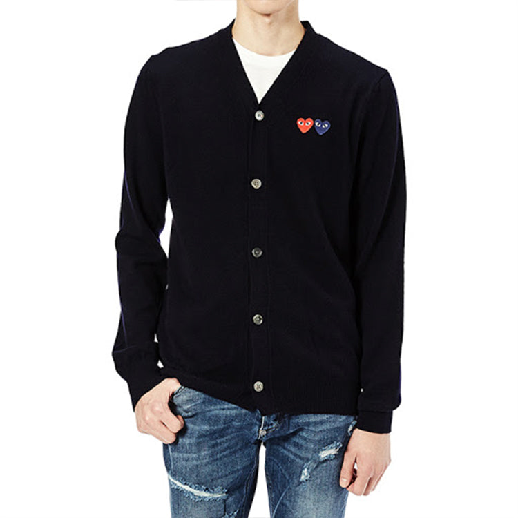 COMME des GARCONS PLAY Cardigan With Double Emblems 'Navy' AZ-N058-051-2