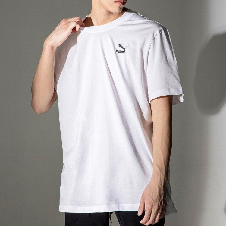PUMA Recheck Pack Graphic Tee Logo Printing Short Sleeve White 598939-02