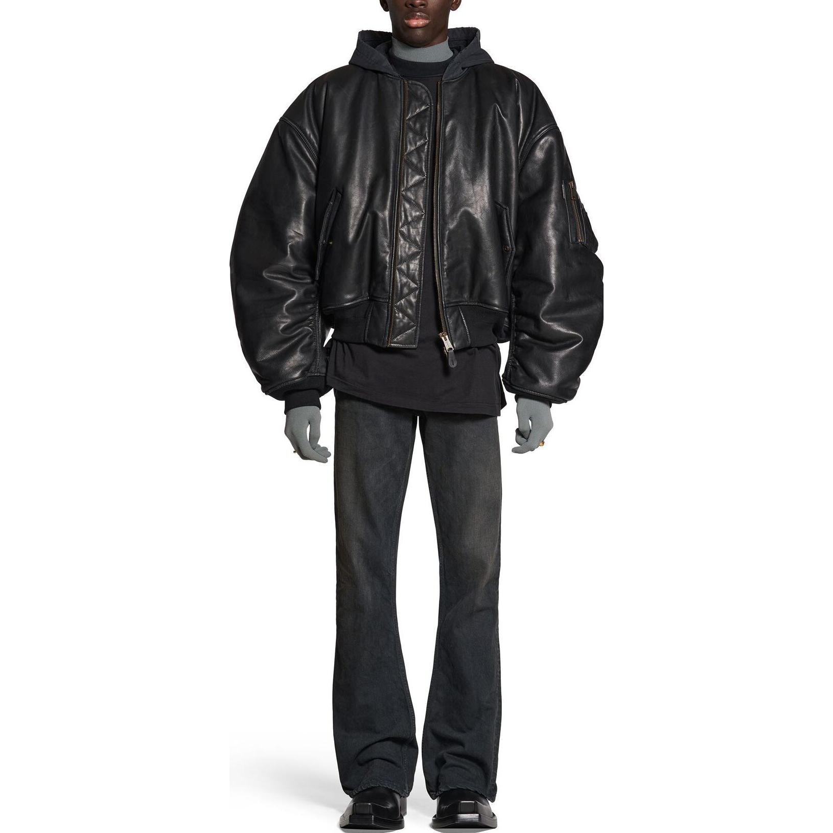 Balenciaga Hooded Bomber Jacket 'Black' 750953TOS171000